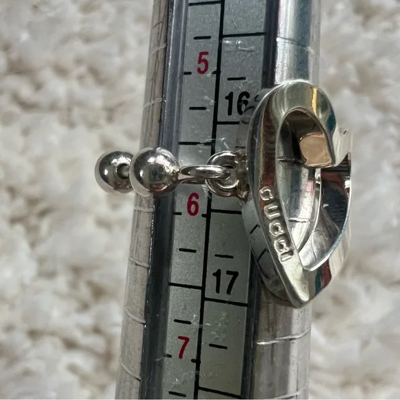 Gucci Silver Heart Beaded Toggle Ring - Picture 9 of 15